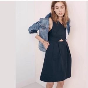 Madewell Navy Blue Orrin Cutout Sundress